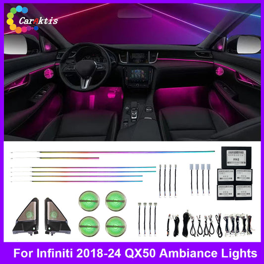 CarAkits LED Car Decorate light For Infiniti QX50 2018-2024 Dynamic Magic Color Original Car 1:1 Mold Ambient Lamp
