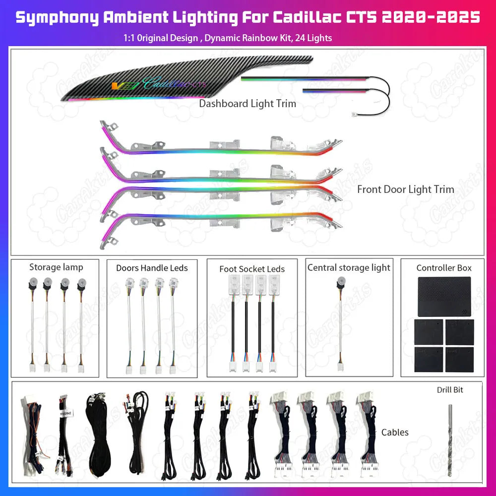 Basic Dynamic Ambient Lighting Kit for Cadillac CT5 2020–2026 – Rainbow Symphony Design