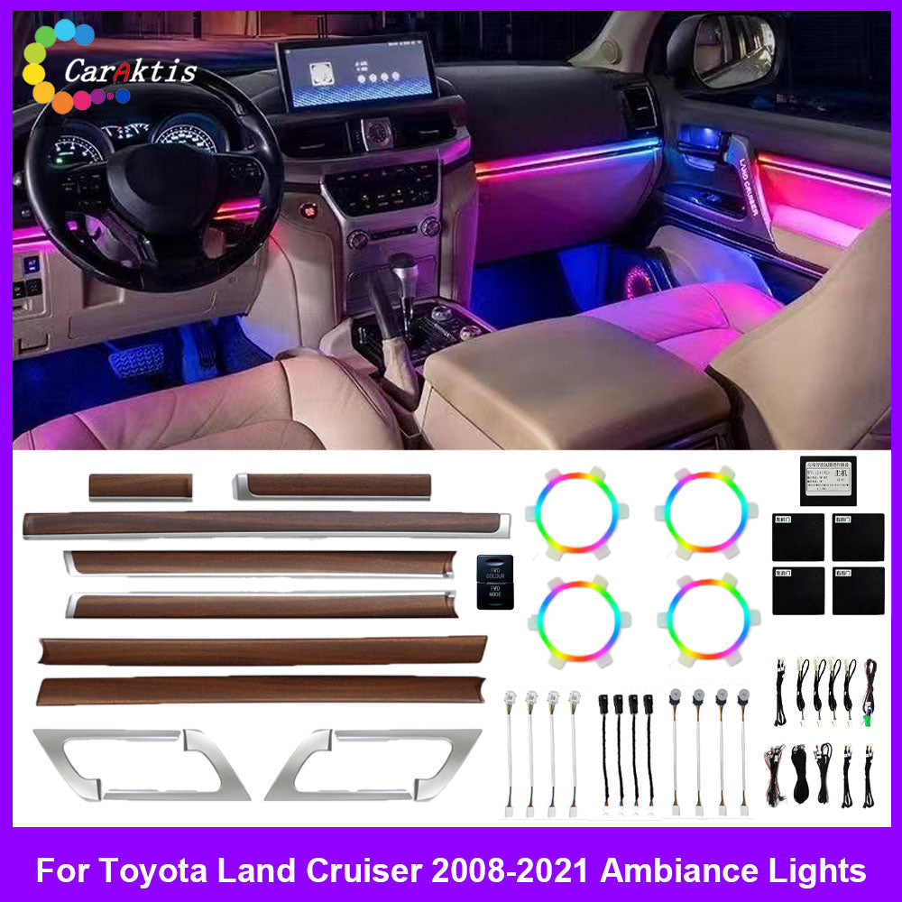 Upgrade 64 Colors Led Car Interior Ambient Lighting for Toyota Land Cruiser LC200 2008-2021 Accessories