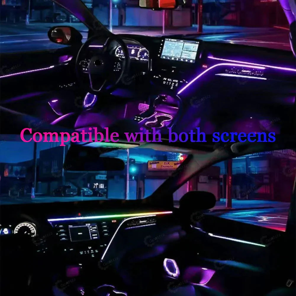 An ambient lighting system compatible with various screen heights.