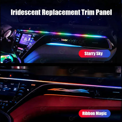 Comparison between Streamer Ribbon style and Starry Sky style interior lights for Toyota Camry.