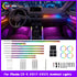 CarAktis Symphony 64-color dynamic LED ambient lighting illuminated inside Mazda CX-5 at night