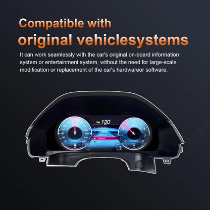 CarAktis digital instrument cluster interface seamlessly integrating with original Mercedes-Benz onboard systems