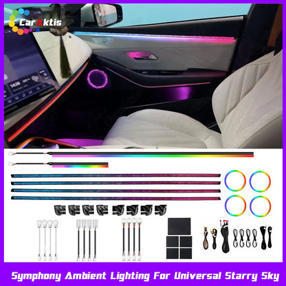 Caraktis universal 64-color starry sky LED car interior ambient light kit with dynamic symphony lighting effect