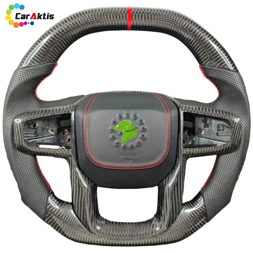 Custom Carbon Fiber Steering Wheel for the 2023–2025 Chevrolet Colorado, featuring a Gloss Finish and Ergonomic Design.