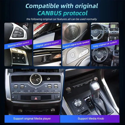 Compatible with Lexus original CANBUS protocol, supporting steering wheel control and media knob