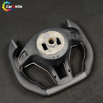 Unique Yoke-style (U-shaped) steering wheel for Mercedes-Benz W204 W212 in matte carbon fiber.