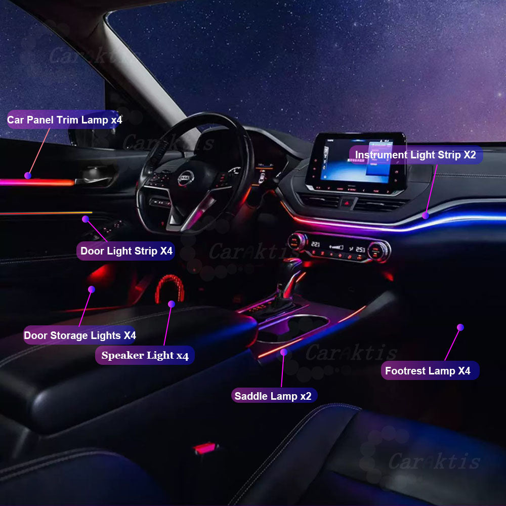 CarAkits Car Interior Refit LED Ambient Light For Volvo S60 V60 2018-2022 Dynamic Symphony Automotive Decoration