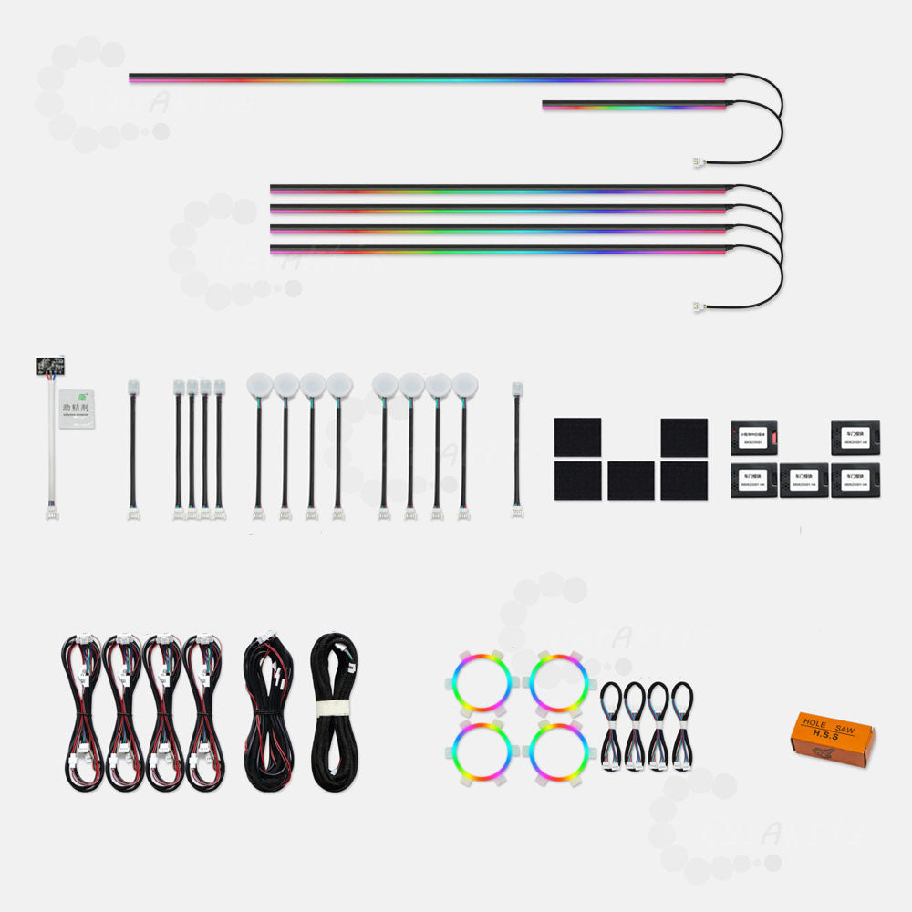 Caraktis 64 Color RGB Dynamic Symphony Car Ambient Light Interior Guide LED Strip Light Decoration Atmosphere Lamp