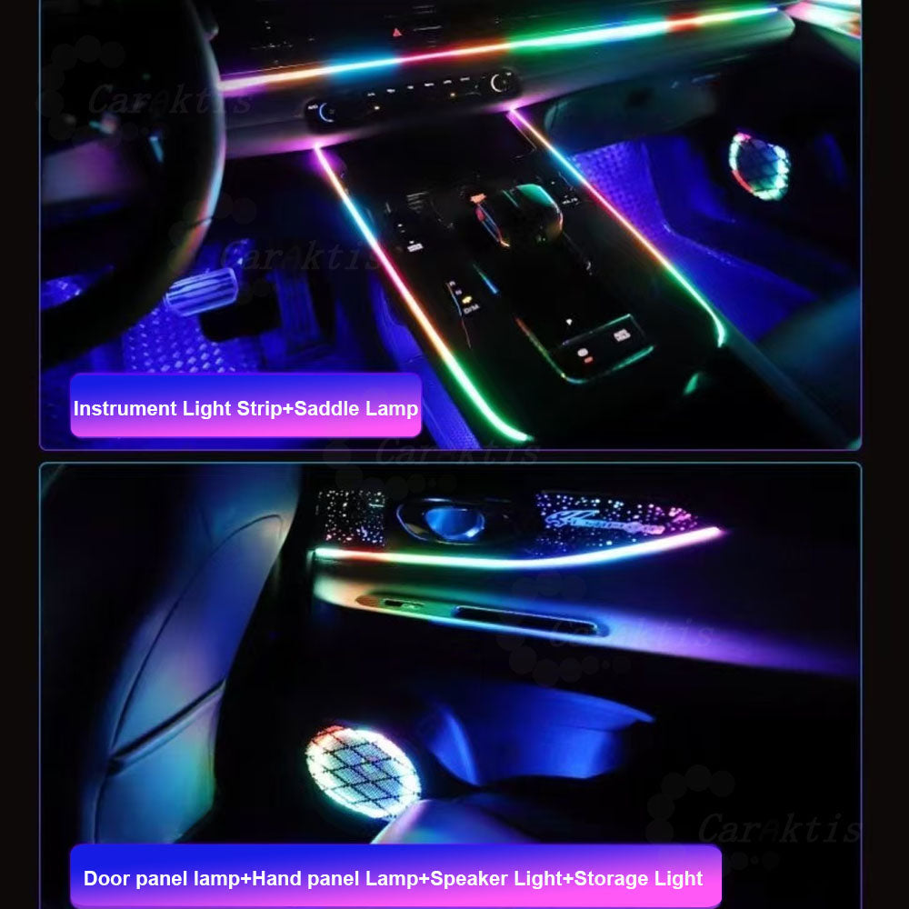 CarAkits For Ford Edge 2021-2024 Dynamic Lighting 64 Colors LED Ambient Light Kit