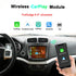 Wireless Apple CarPlay and Android Auto upgrade module for Dodge 8.4 inch uConnect screen, supporting AirPlay and Autolink mirroring.