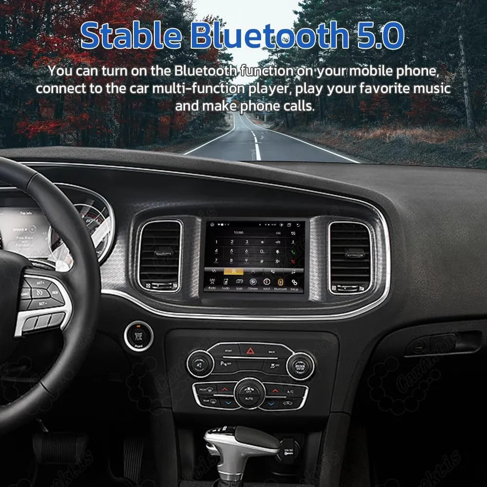 Stable Bluetooth 5.0 connectivity for hands-free calling and wireless music streaming on Dodge Charger Challenger car radio