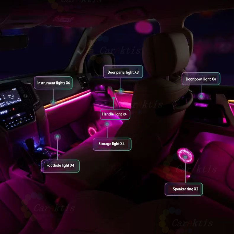 Upgrade 64 Colors Led Car Interior Ambient Lighting for Toyota Land Cruiser LC200 2008-2021 Accessories