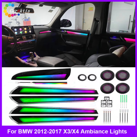 CarAktis Upgrade Symphony Ambient Lighting Kit For BMW X3 X4 F25 F26 2012-2017 Interior LED Light Accessories Trim Panel