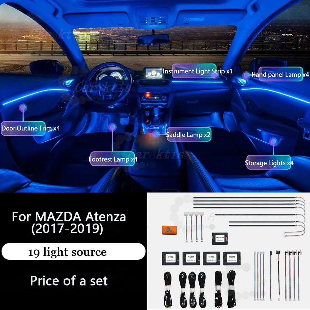 CarAkits Colorful Ambient Lighting Upgrade Kit For MAZDA  Atenza 2017-2019 Interior LED Ambient Light
