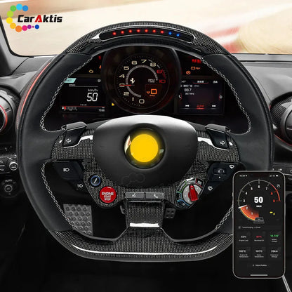 ferrari 458 488 f12 custom carbon fiber led steering wheel