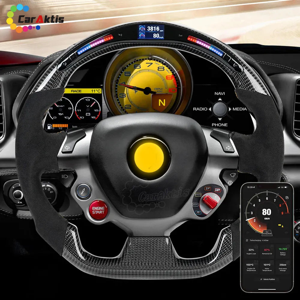 ferrari custom wheel integrated led performance display
