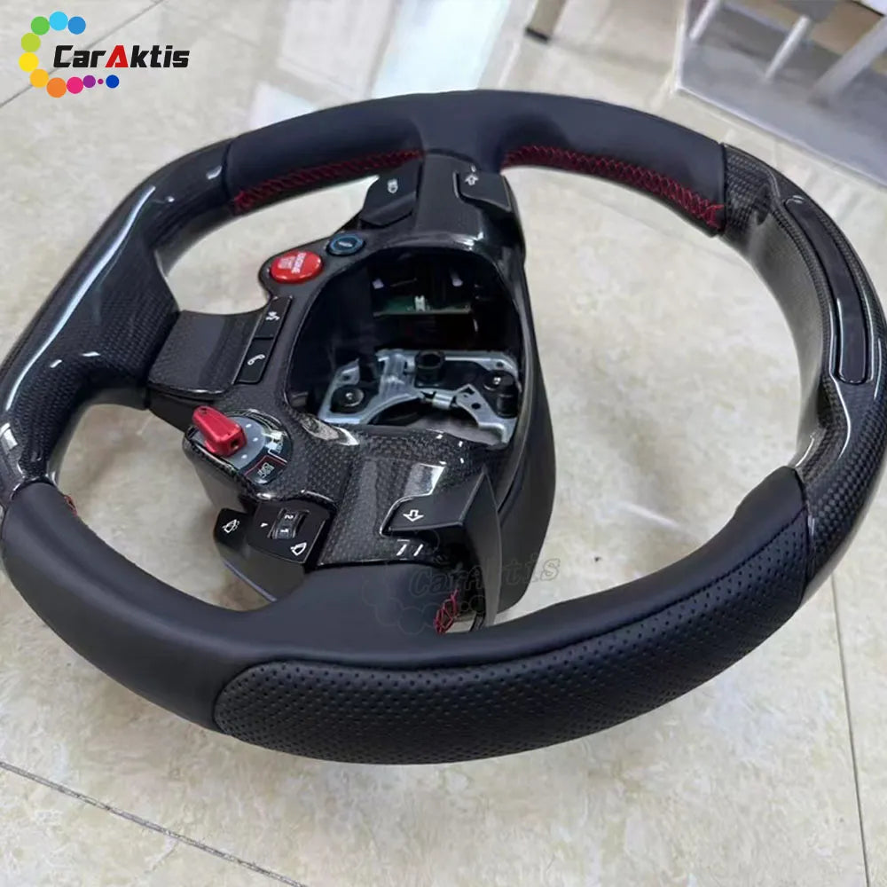 ferrari f12 carbon fiber perforated leather led wheel