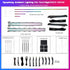 Complete package contents of the Ford Edge ambient light kit on a clean white background, including LED strips, control boxes, and wiring harness.