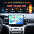 13.1 inch Android car radio touchscreen stereo upgrade installed in Ford Explorer and F150 dashboard.