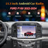 13.3 inch Android car radio touchscreen stereo upgrade installed in Ford F150 2022-2024 dashboard.
