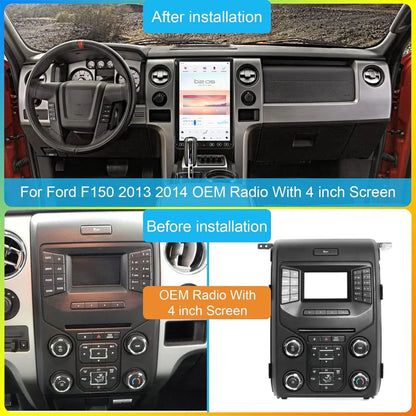Classic and modern display styles with switchable day and night mode on Ford F150 Android radio screen.