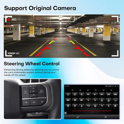 Ford F150 original backup camera support with 1080P HD display and steering wheel control key learning.