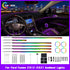 Chasing RGB LED interior ambient lighting kit installed in a Ford Fusion (2013-2021) cabin, glowing in vivid colors.