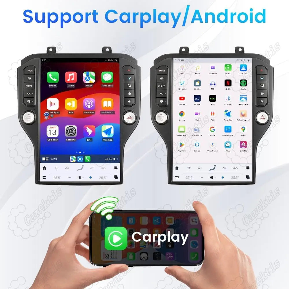 Wireless Apple CarPlay and Android Auto integration on Ford Mustang Android stereo