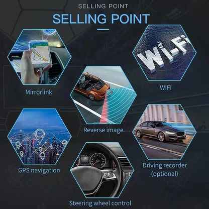 Big screen GPS navigation supporting online and offline maps like Google Maps and Waze.