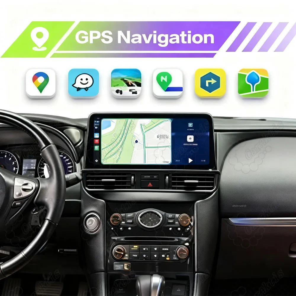 Real-time GPS satellite navigation and split-screen map display on Android car stereo
