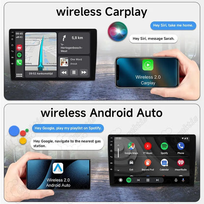 Wireless Apple CarPlay and Android Auto interface on Honda Accord touchscreen with Siri and Google Assistant voice control