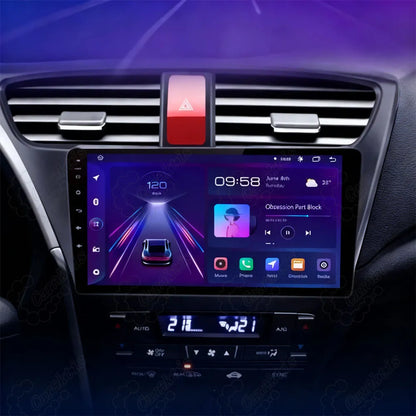9-inch Android car radio display installed in Honda Civic 2012-2017 dashboard