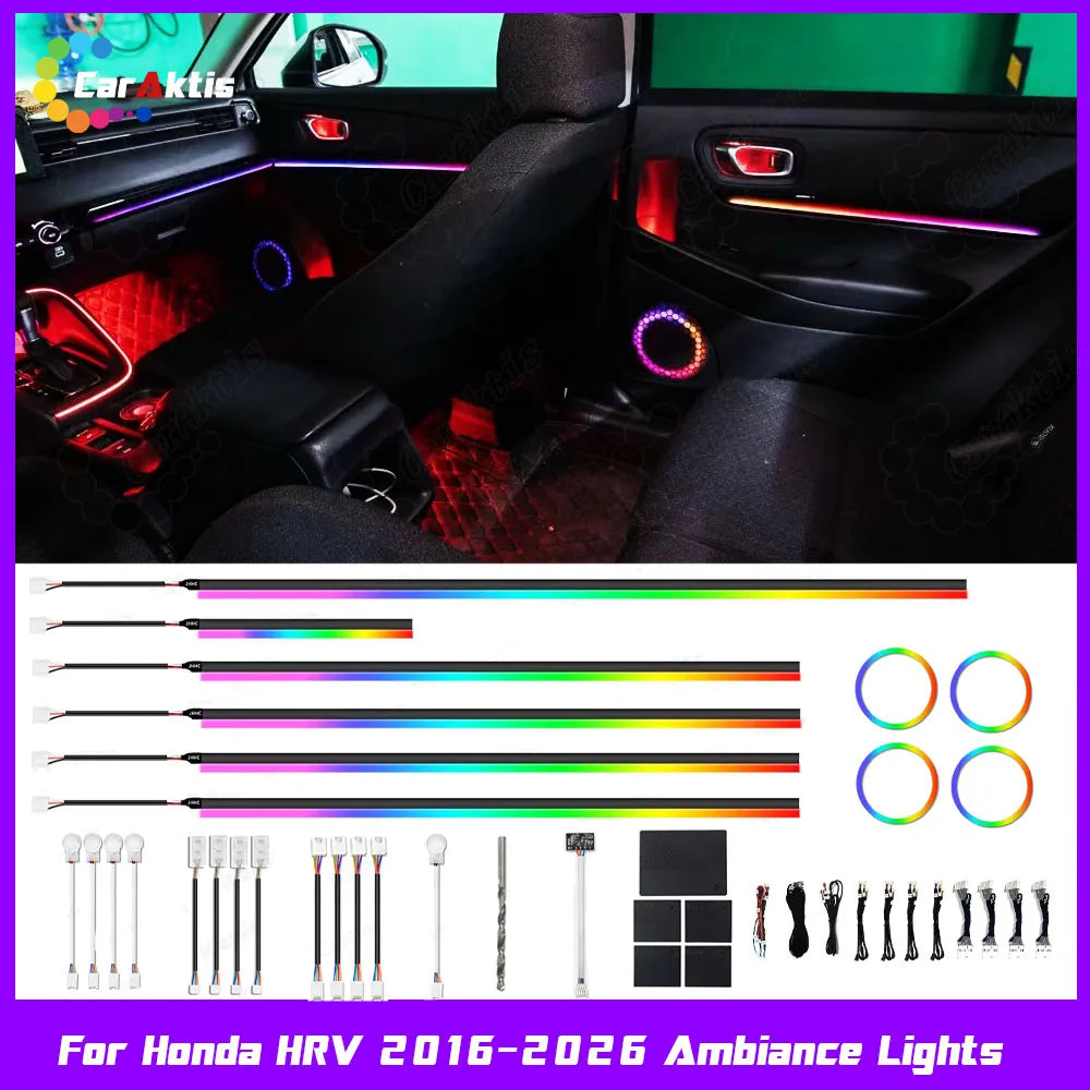 Symphony Chasing RGB Interior Ambient Light for Honda HR-V 2016-2026, Dream Color LED Strip Upgrade