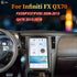 Android head unit touchscreen installed in Infiniti FX35, FX37, FX50 (2008-2013) and QX70 (2013-2016).