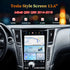 13.6-inch Tesla-style Android screen installed in Infiniti Q50 Q60 2014-2019 dashboard with GPS navigation.