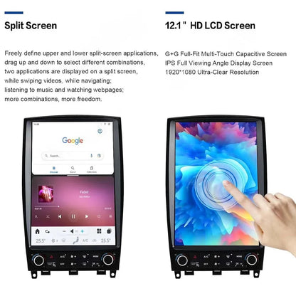 12.1-inch HD LCD multi-touch display supporting split-screen multitasking for navigation and video play.