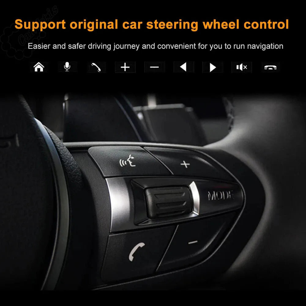 Support original car steering wheel control for easy and safe operation of media, calls, and navigation.