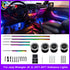 Main product showcase of a premium custom ambient lighting kit illuminated inside a 2011-2017 Jeep cabin at night.