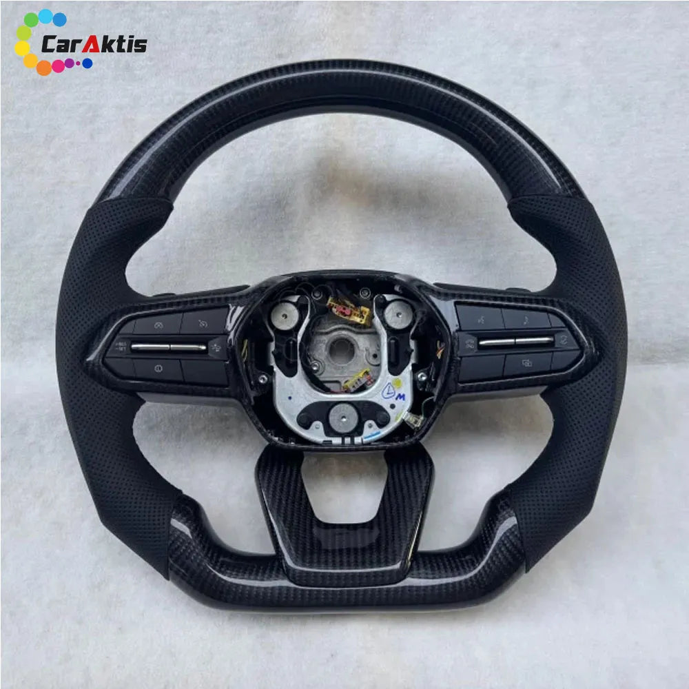 Matte finish carbon fiber steering wheel frame for Kia Optima 2016-2020 interior upgrade.