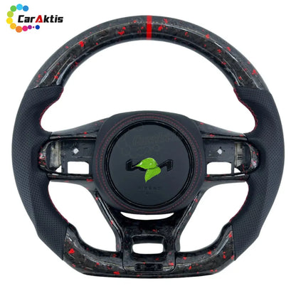 Red shredded forged carbon fiber steering wheel with red stitching for Kia Optima K5
