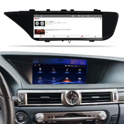 YouTube online video playback feature on Lexus GS 12.3-inch Android car multimedia display.