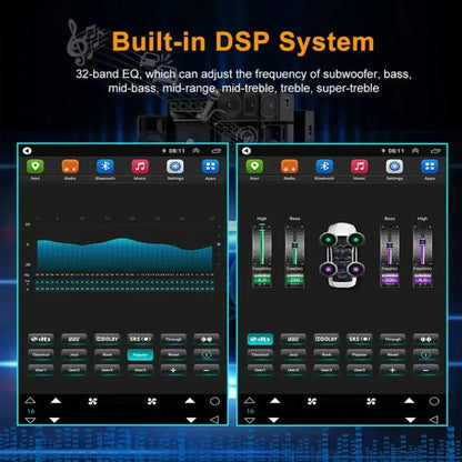 Lexus GX Android head unit featuring built-in DSP system with 32-band EQ audio adjustment.