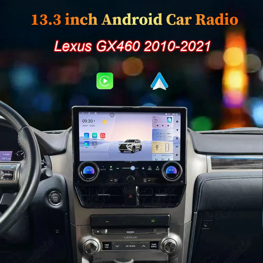 13.3-inch Android car radio touchscreen stereo upgrade for Lexus GX460 2010-2021