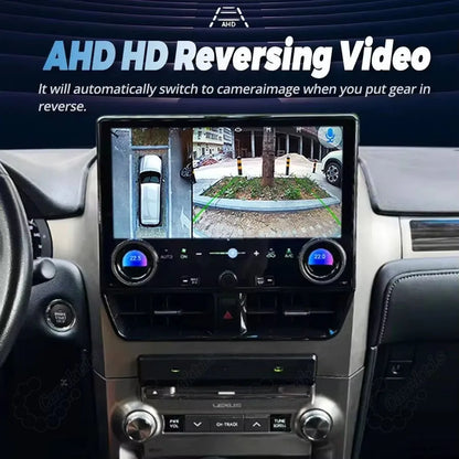 AHD HD reversing video display with 360 camera view on Lexus GX460 head unit