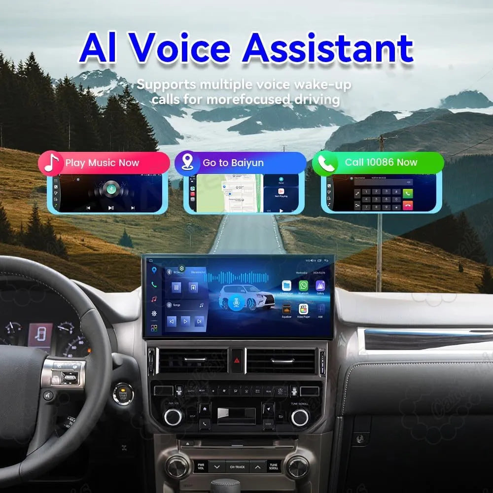 AI Voice Assistant feature on Lexus GX460 Android head unit for hands-free music and calling.