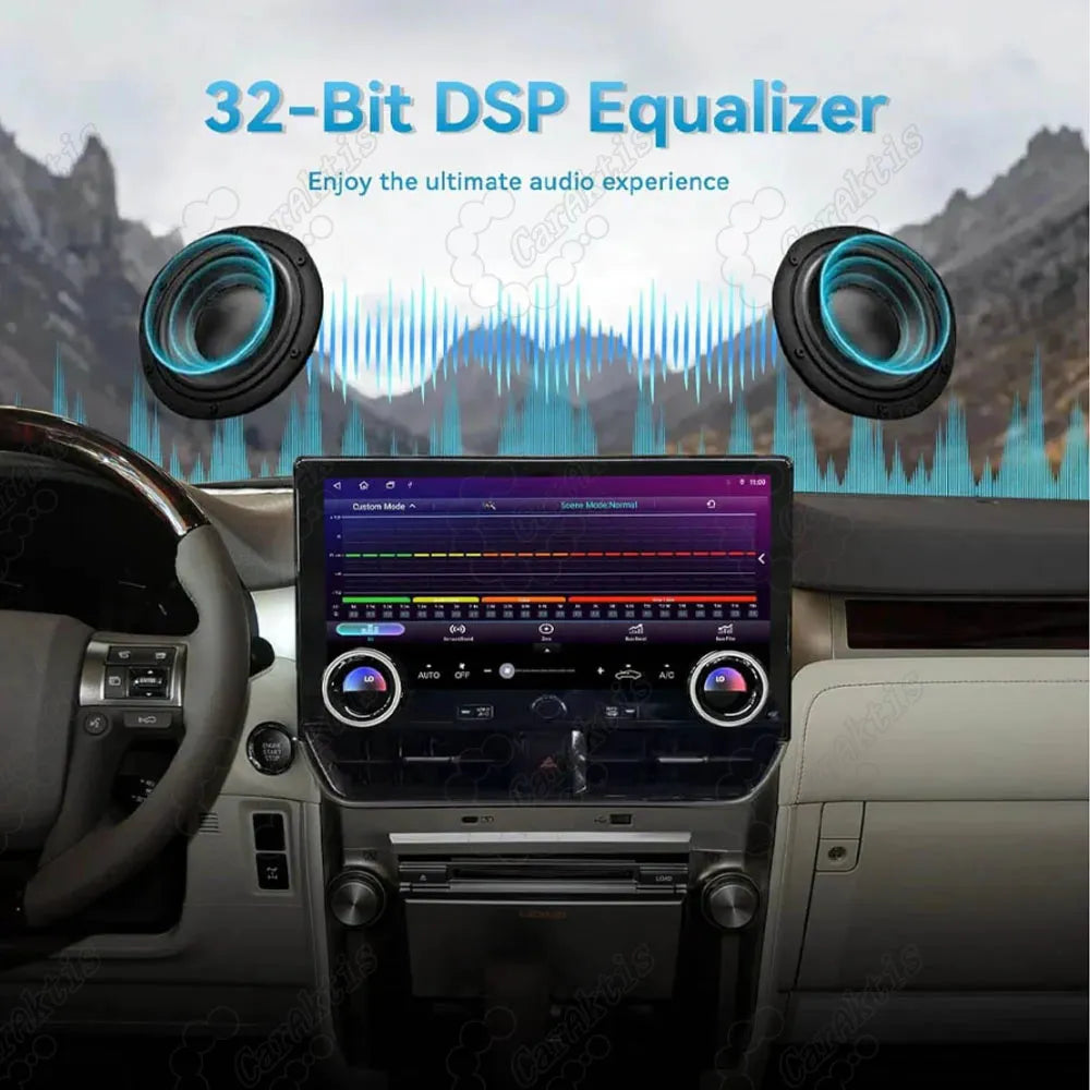 32-Bit DSP equalizer setting on Lexus GX460 Android car radio for enhanced audio quality