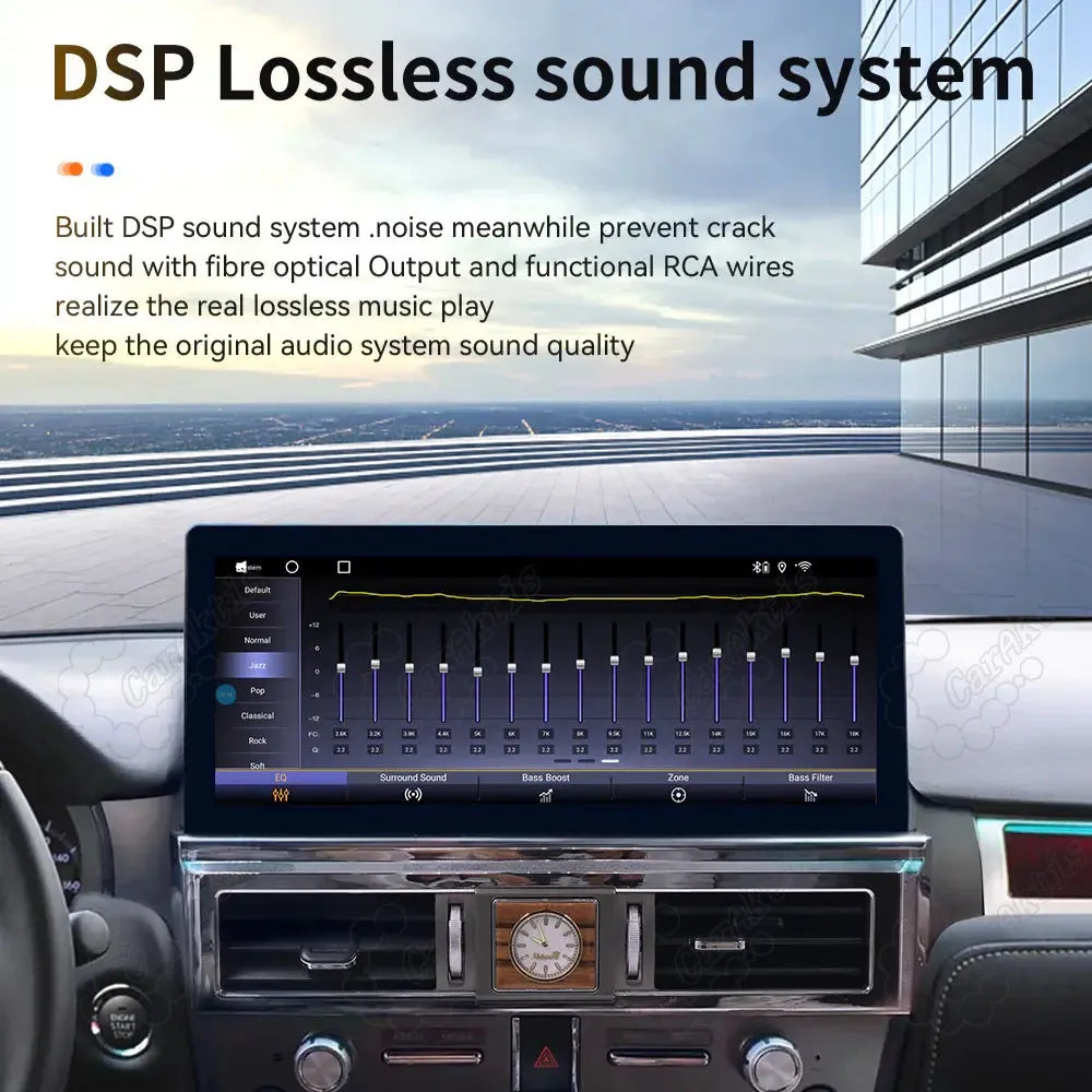 Built-in DSP equalizer sound system interface for lossless audio processing on Lexus GX460 car radio.