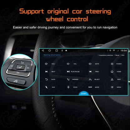 Steering wheel button control configuration screen compatible with Lexus GX460 original controls.