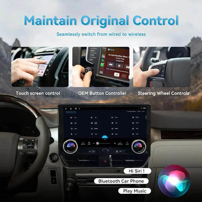 Maintains original steering wheel controls, OEM buttons, and voice assistant Siri integration